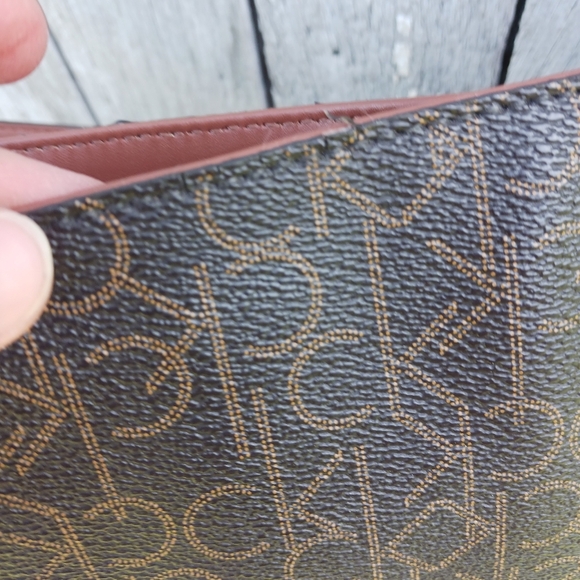 Calvin Klein Lyla Monogram Double Zip Shoulder Bag Purse Removable Strap - Picture 12 of 12